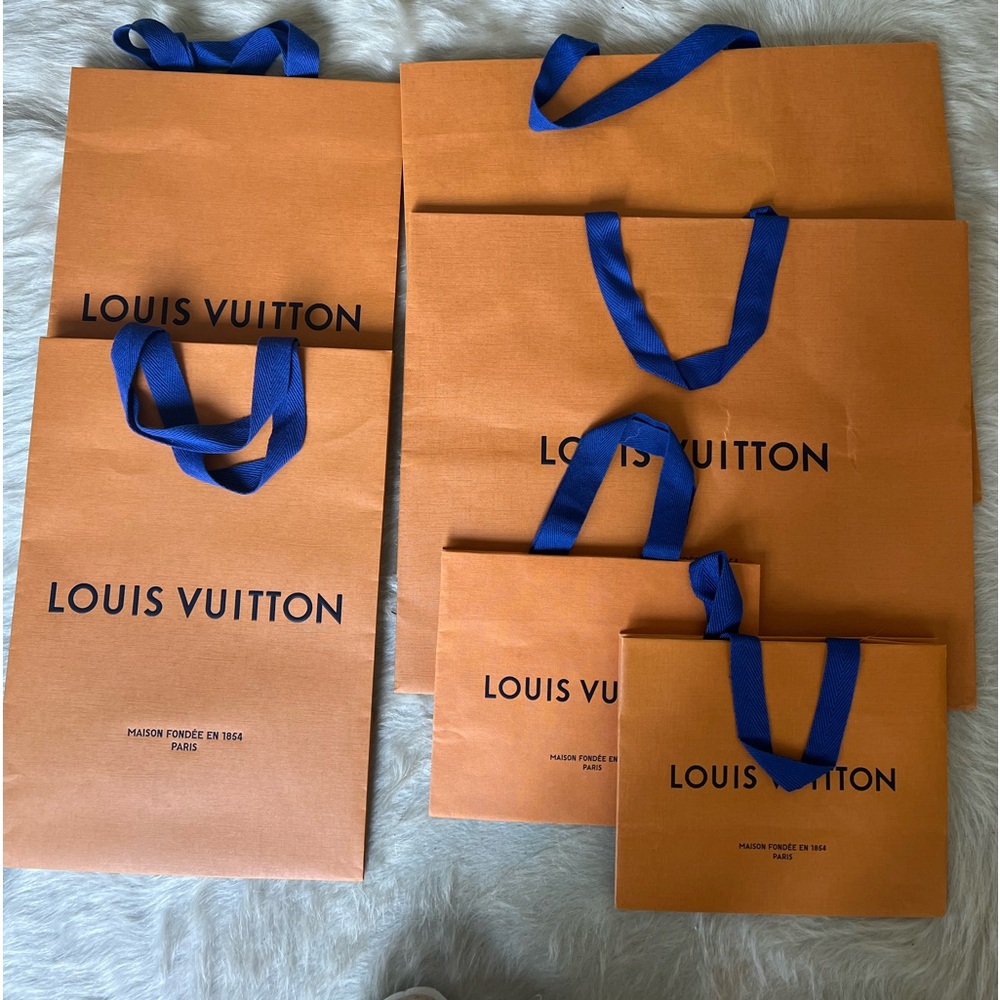 Authentic 6 Louis Vuitton shopping bags 2 large 2 medium 2 small